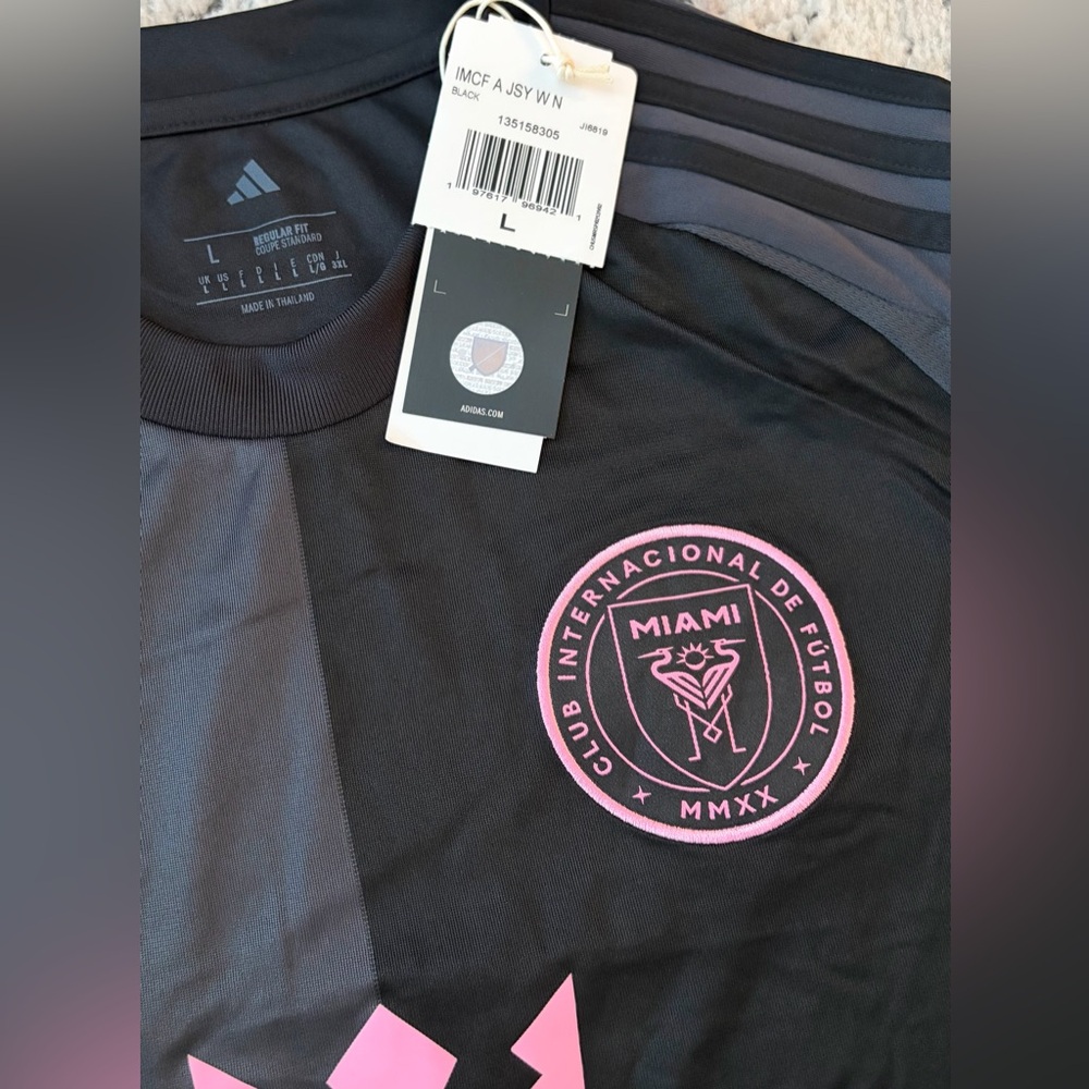 Adidas Authentic Inter Miami 2025 Black JI6819 Lionel Messi Jersey Women’s Sz L - Picture 6 of 9
